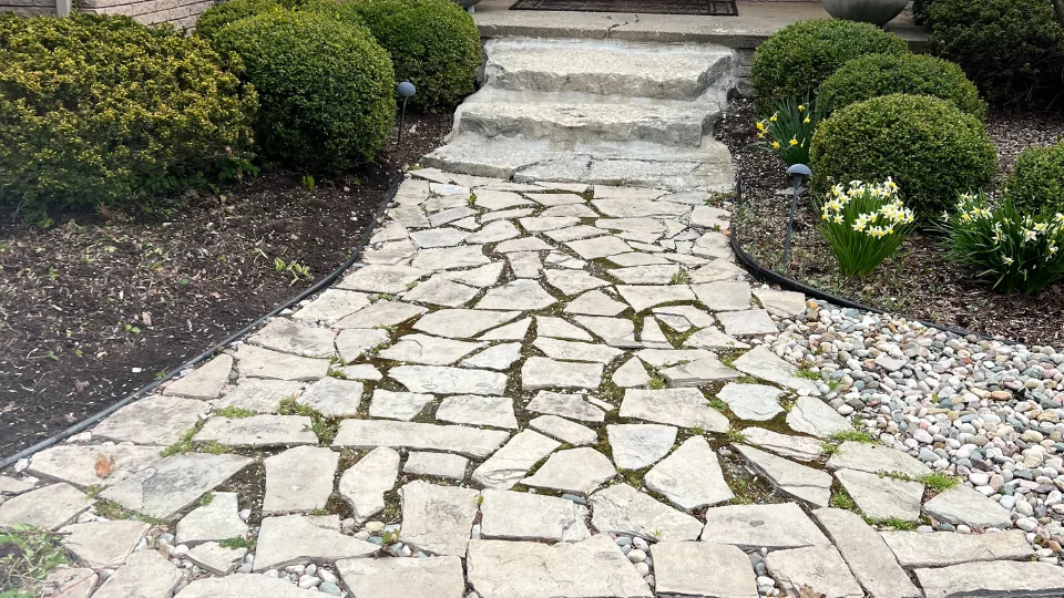 Before: Brick Paver Walkway, Stairs and Porch