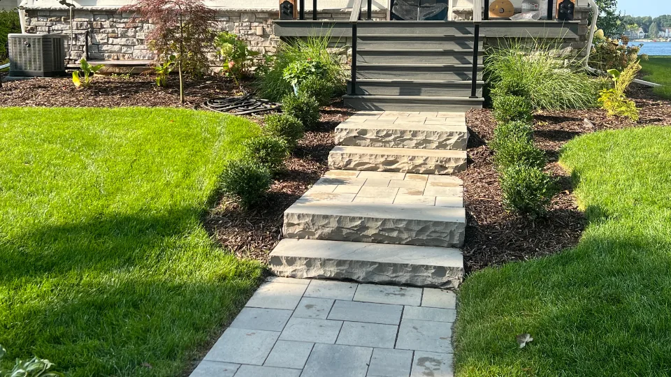 Brick Paver Stairs and Walkway